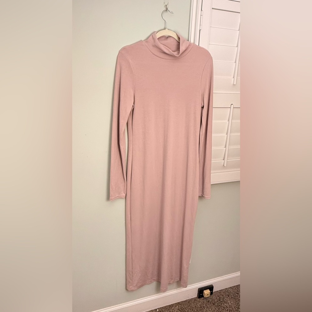 Free People Beach Turtleneck Midi Dress XL Pink